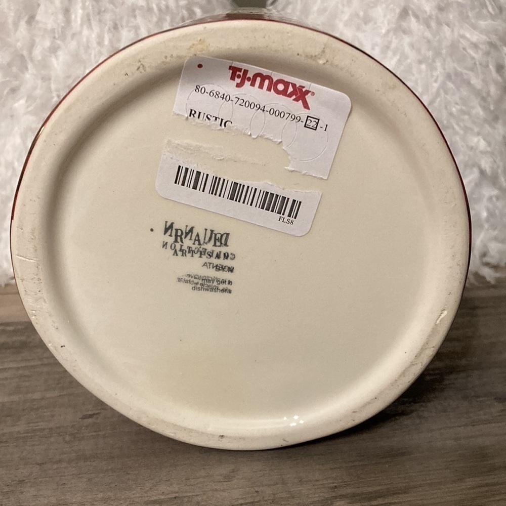 Rae Dunn YUM BUFFALO PLAID DIMPLED CERAMIC CANISTER W/RARE STAMPED MISPRINT - Picture 6 of 11